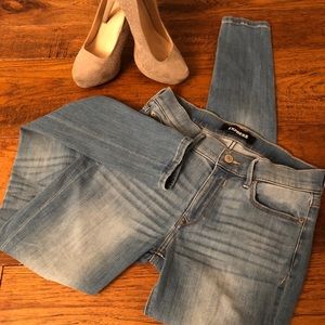 EXPRESS Distressed Mid Rise Jean Leggings
